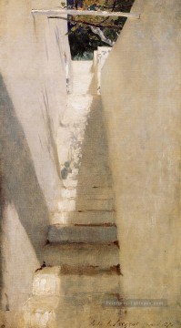 singer tableaux - Escalier à Capri John Singer Sargent